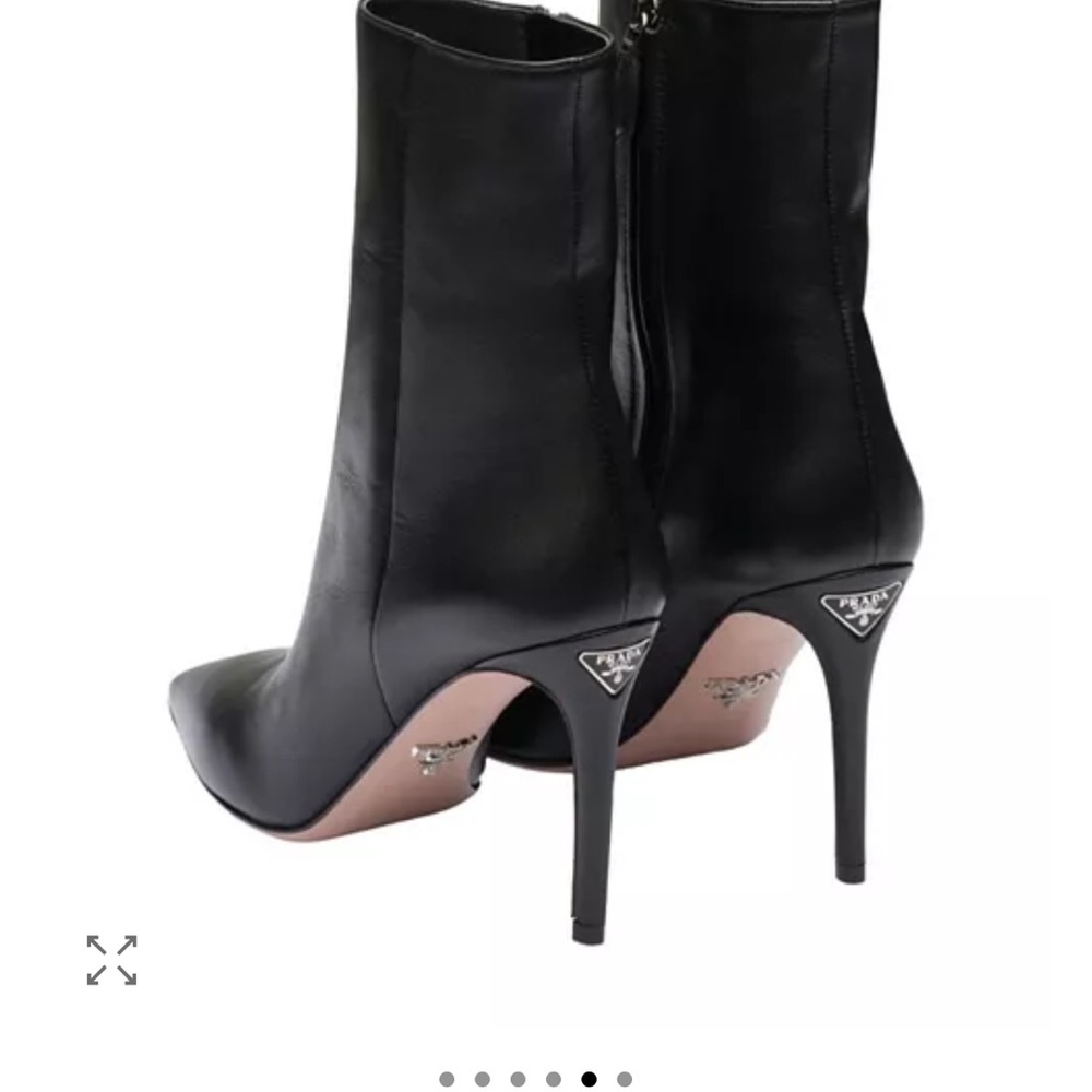 Prada Black Leather Heeled Boots - Picture 3 of 8